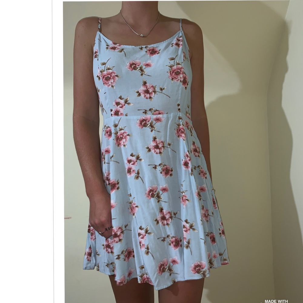 Blue floral dress
